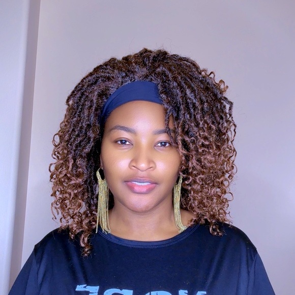 14 inch 1b/27 Brown Ombre Women's Hair Wig with headband